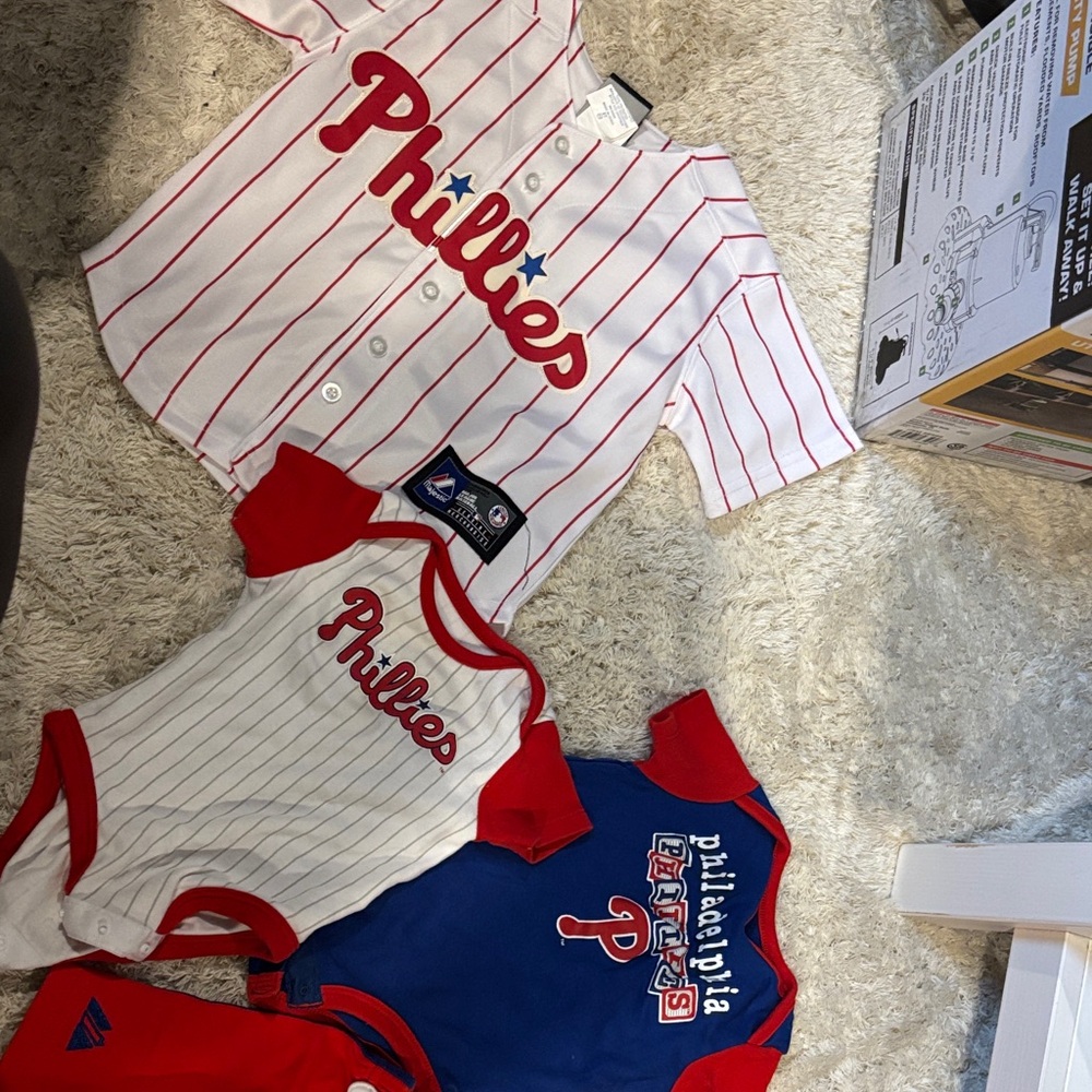 Philadelphia Phillies Baby Onesie and Jersey Set